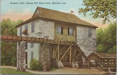 Mitchell Indiana~Hamers Grist Mill State Park~Erected 1817~Vintage Postcard • $1.35
