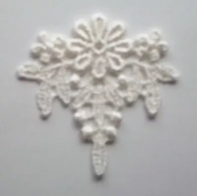 24 Light Ivory Venise Lace Rayon 1 3/4  X 1 3/4  Dangle Appliques Vl-83i • $9.99