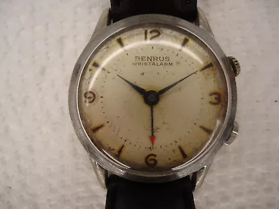 Vintage BENRUS WRIST ALARM  Watch -  17 Jewels Swiss Mechanical  - Works • $189