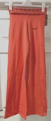 Ladies Hot Coral Gym Pants Bootcut Zumba Trousers Pants Dance SIZE 12-14 LARGE • £8.99