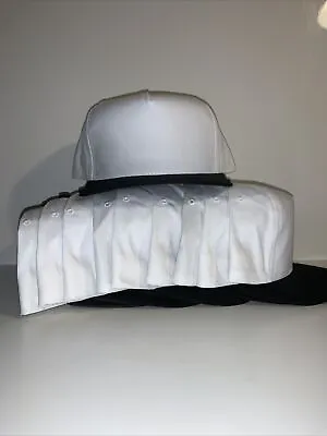 Vintage Snapback Hat Lot Of 10 Black/White        100% Cotton Made In Bangladesh • $75