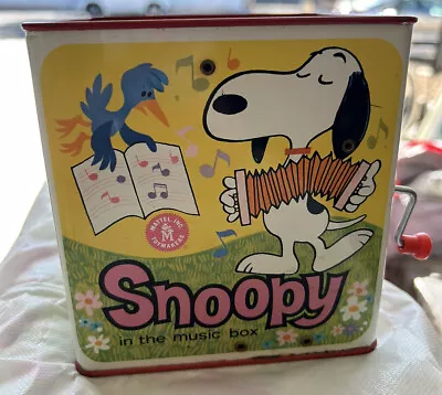 Vintage Mattel 1966 Snoopy In The Music Box-Peanuts Jack In The Box • $80