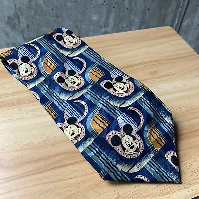 Vintage Disney Mickey Mouse Tie Blue All Over Print  • $10