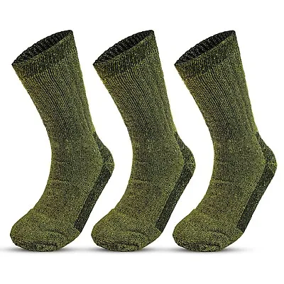 6 Pair Mens Army Cadet Combat Military Merino Wool Socks Outdoor Thermal 2.8 Tog • £10.29