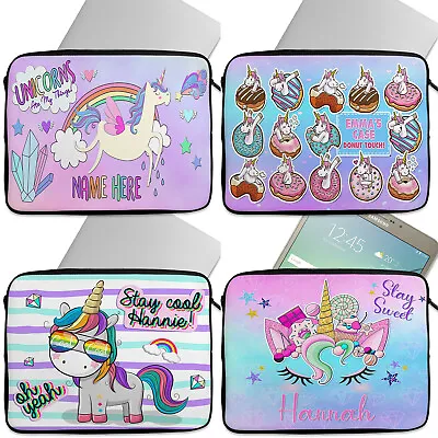 Personalised Laptop Case Unicorn Tablet Cover Fantasy Sleeve Universal Bag Gift • £12.95