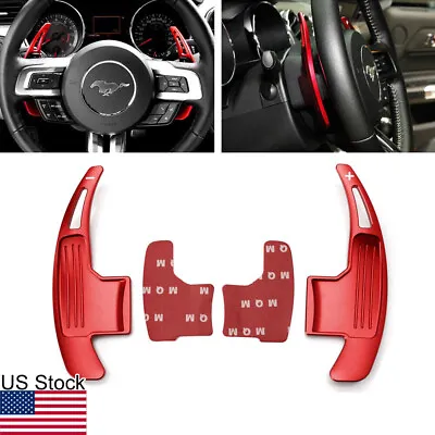 2x Red Aluminum Steering Wheel Paddle Shifter Extension For Ford Mustang 2015-23 • $31.99