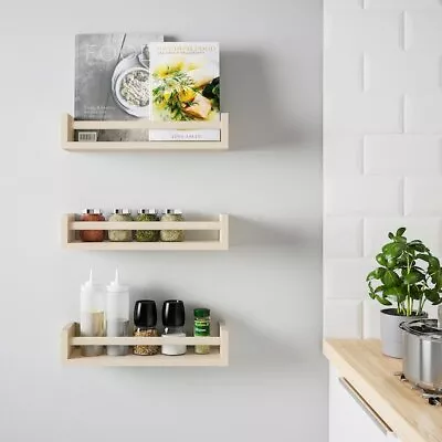 Ikea Bekvam Set Of 3 Spice Jar Rack Storage Shelf Organiser Wall Mounted Aspen • £20.99