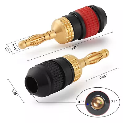$24.98 • Buy WGGE WG-008 24K Gold Safety Connector Banana Plugs (12 Pair (24 Plugs))