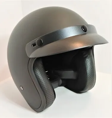 Vega X-380 Matte Black Open Face Motorcycle Helmet Size Small NEW • $19.99