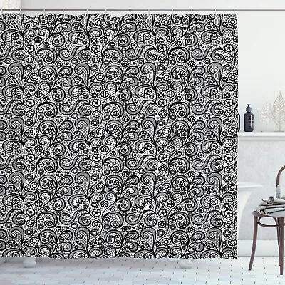 Art Deco Shower Curtain Lace Effect Botany Pattern • £23.99