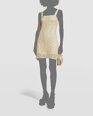 $380 Miguelina Women's Yellow Kira Sleeveless Crochet Mini Dress Size XS • $121.98