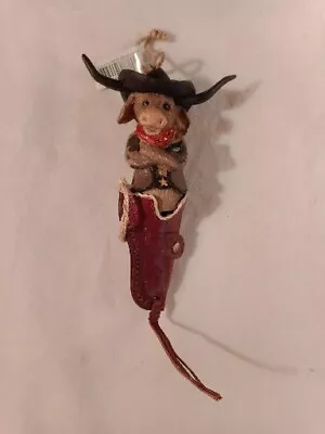 Christmas Ornament Steer In Gun Holster • $4