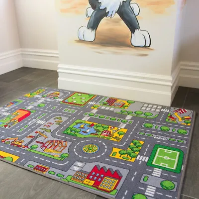 Kids Roads City Toy Map Floor Mat Rug For Cars Play Girls Boys Children Playroom • £19.95