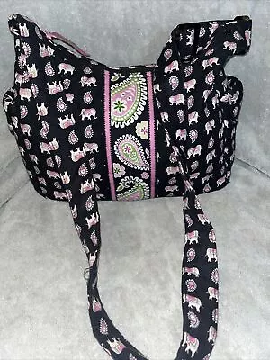 Vera Bradley Pink Elephants 2007 Spring Retired Design Adjustable Shoulder Bag • $12.74
