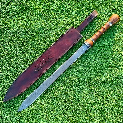 Handmade Forged Damascus Steel Viking Sword Sharp Damascus Steel Sword Ex-6617 • $17.50