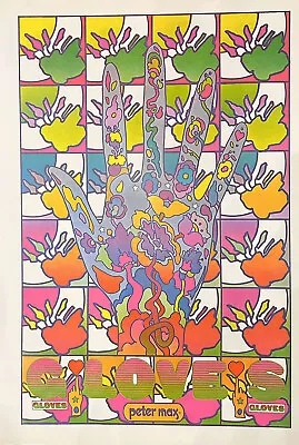 Vtg Peter Max Poster 1970 MCM Mod 11x16” 💗 Gloves 💕 Love ❤️ • $16