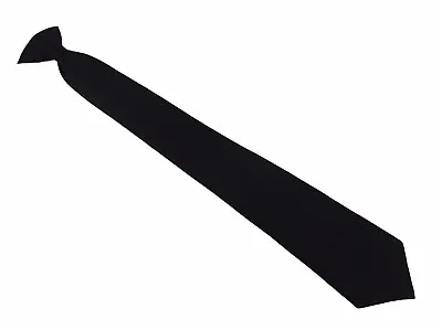 Black Clip On Tie Security Tie Doorman Steward Matte Black Funeral Tie • £2.89