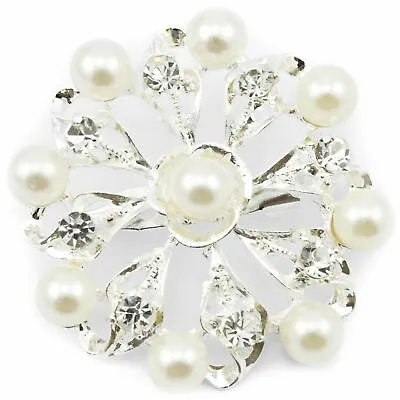 £3.39 • Buy New Silver Pearl Brooch Pins Wedding Bridal Bouquet Bride Mother Ladies Seed Job