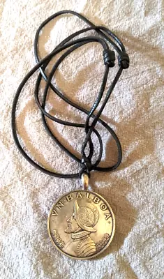 Uncirculated 1966 Silver Panama VN Balboa Coin Pendant On Leather Cord 28 Grams • $24