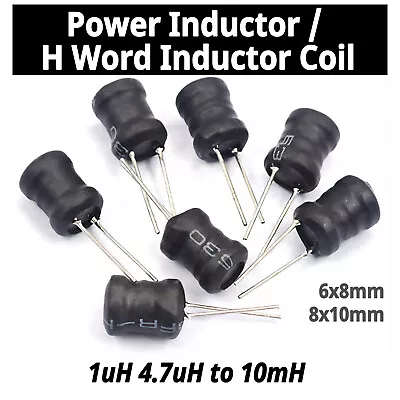 6x8mm 8x10mm Power Inductor 1uH 4.7uH To 10mH Radial Choke H Word Inductor Coil • $3.18