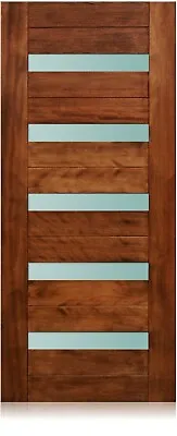 LuxDoors California Design [36  X 80 ] Modern Mahogany Wood Front Entry Door • $2149