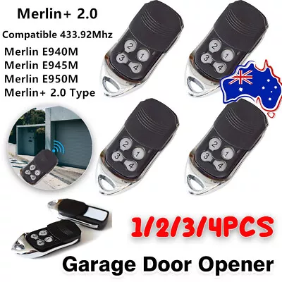 Garage Door Opener 433.92mhz Remote Key Control For Merlin 2.0 E945M E950M E940M • $17.09