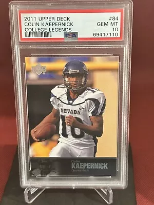 2011 UPPER DECK COLLEGE LEGENDS #84 COLIN KAEPERNICK Rookie Perfect PSA 10 🔥 • $80