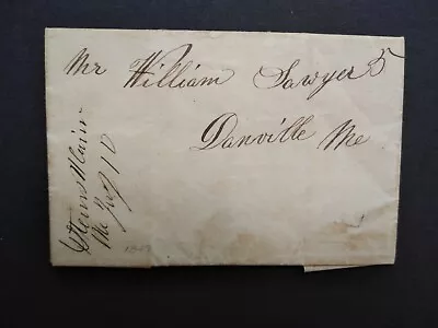 Maine: Steven's Plains 1849 Stampless Cover Ms DPO Cumberland Co • $25