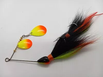 6  CJ's Small Fire Perch Tandem Blade Spinnerbait Discontinued Rare Musky Lure • $21.99