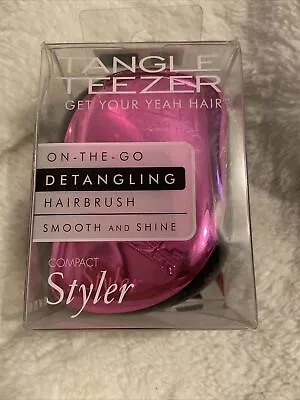 Tangle Teezer Compact Styler Detangling Hairbrush Pink Black Chrome • £12.50