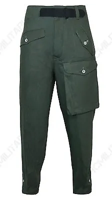 German Army HBT PANZER TROUSERS In Reed Green - All Sizes WW2 Repro Heer Uniform • $163.85