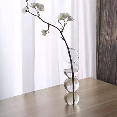 Clear Glass Flower Vase Floral Container For Home Decor Wedding Vase Or Gift • $15.99