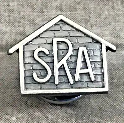 Vintage SRA Sterling Brick House Shape Small Lapel Hat Jacket Bag Screw Back Pin • $5.99