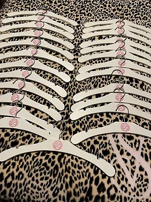 Victoria’s Secret PINK 25 Pcs White Wood Store Display Hangers W/ Logo Lot • $135