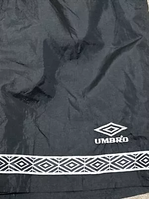 Vtg  Umbro Diamond Shorts Mens L Black White Soccer Football Nylon USA 90s Logo • $29.95
