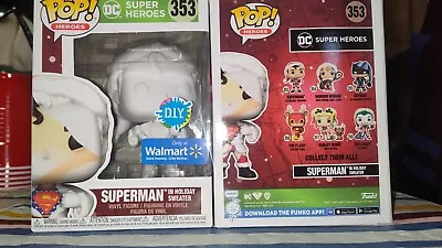 Funko Pop DC Heroes Superman In Holiday Sweater 353 DIY Walmart Exclusive Figure • $6.50