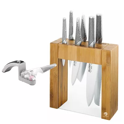 New Global IKASU 7pc Knife Block Set + Mino Sharpener • $477.60