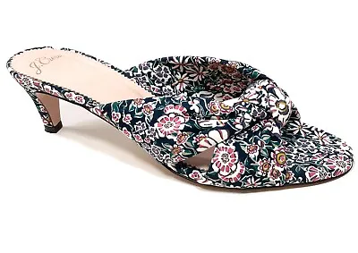 J. Crew Knotted Front Floral Slide On Kitten Heels Women's 8 • $25