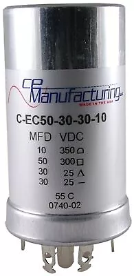 CE Manufacturing Multisection Mallory FP Can Capacitor 50µf @ 300VDC/30/30µf... • $53.19