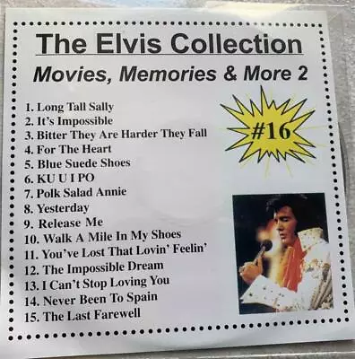 ELVIS PRESLEY KARAOKE CDG DISC MOVIESMEMORIES & MORE  2 VOL 16 MUSIC SONGS Cd ! • $11.91