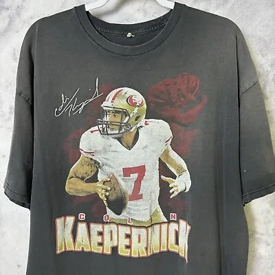 Colin Kaepernick San Francisco 49ers T Shirt Mens 2XL Faded Black NFL A2 • $45