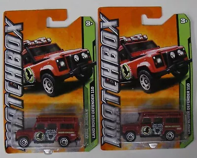 1/64 Matchbox Land Rover Defender 110 MBX Jungle Amazon Sanctuary Red Lot Of 2 • $14