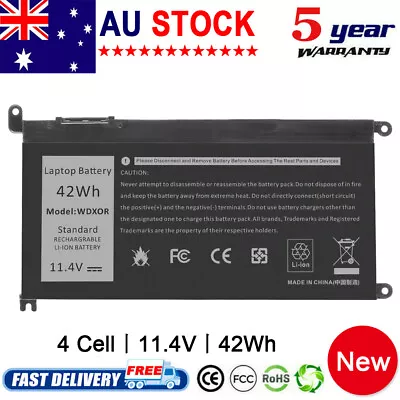 4 Cell Battery For Dell Inspiron 13-5368 5378 7368 7378 15-5565 5567 5568 WDX0R • $44.99