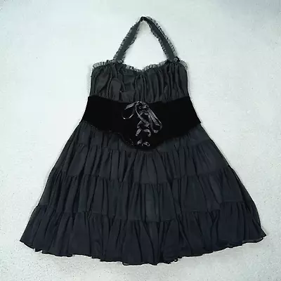 Killstar Dress Womens XL Black Scraper Lace Up Tired Gothic Corsett Style Front • $48.99