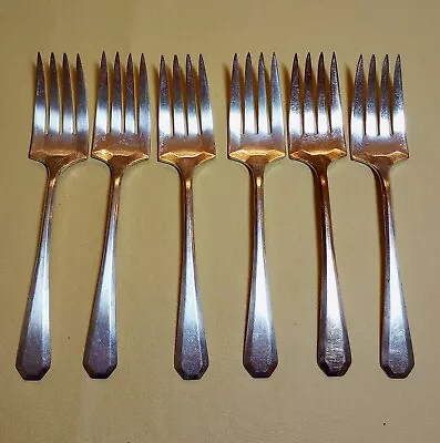 6 Salad Forks - Wm Rogers & Son AA Lincoln Pattern Pat Aug 21 17 - Silverplate • $9.99