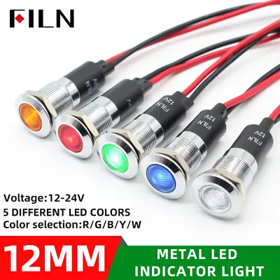 3Pcs 12MM 12V 24V LED Indicator Light Symbol Metal Dash Suitable Car Dashboard • $16.99