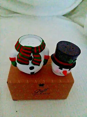 Vintage Avon Snowman Top Hat Salt & Pepper Shakers W/ Original Box DV53 • $11.99