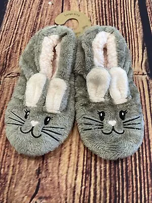 NWT Faceplant Dreams Snuggle Bunny Footsies Women's Plush Slippers Size Large • $10.39
