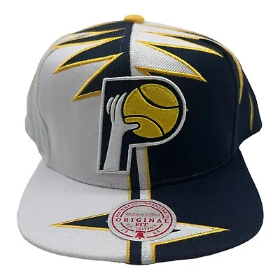 NWT Mitchell & Ness Shockwave Indiana Pacers NBA Snapback Hat Cap Basketball • $31.99