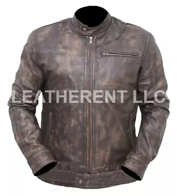 Men's MacGyver Series Angus Costume Lucas Till Stylish Biker Leather Jacket • $161.98